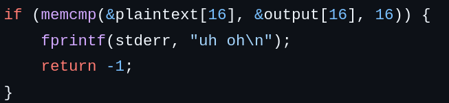 a screenshot of some code that prints "uh oh" to stderr